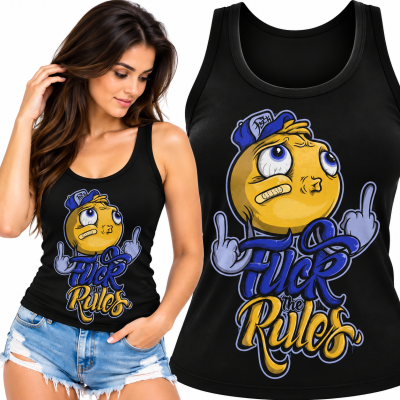 TANK TOP ŚMIESZNY DAMSKI FUCK THE RULES